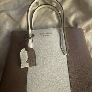 Kate Spade Brown and White Tote Bag